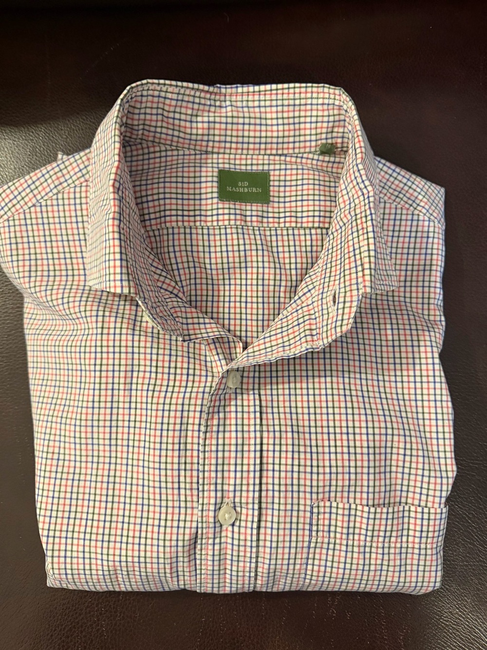 Sid Mashburn Gingham Button Down Shirt in Green/Pink/Blue, Men’s Medium